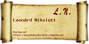 Leonárd Nikolett névjegykártya