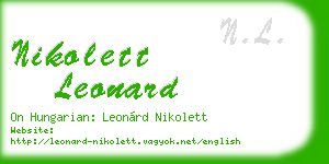 nikolett leonard business card